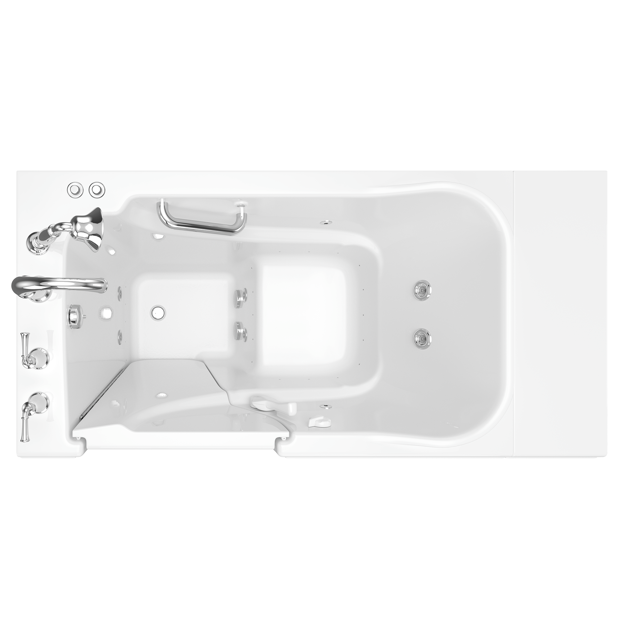 Gelcoat Value Series 30x52 Inch Walk In Bathtub with Combination Air Spa and Whirlpool Massage System   Left Hand Door and Drain WIB LINEN